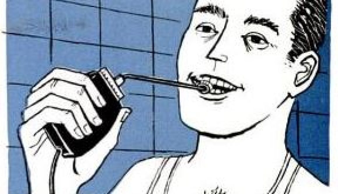 toothbrush attached to electric razor